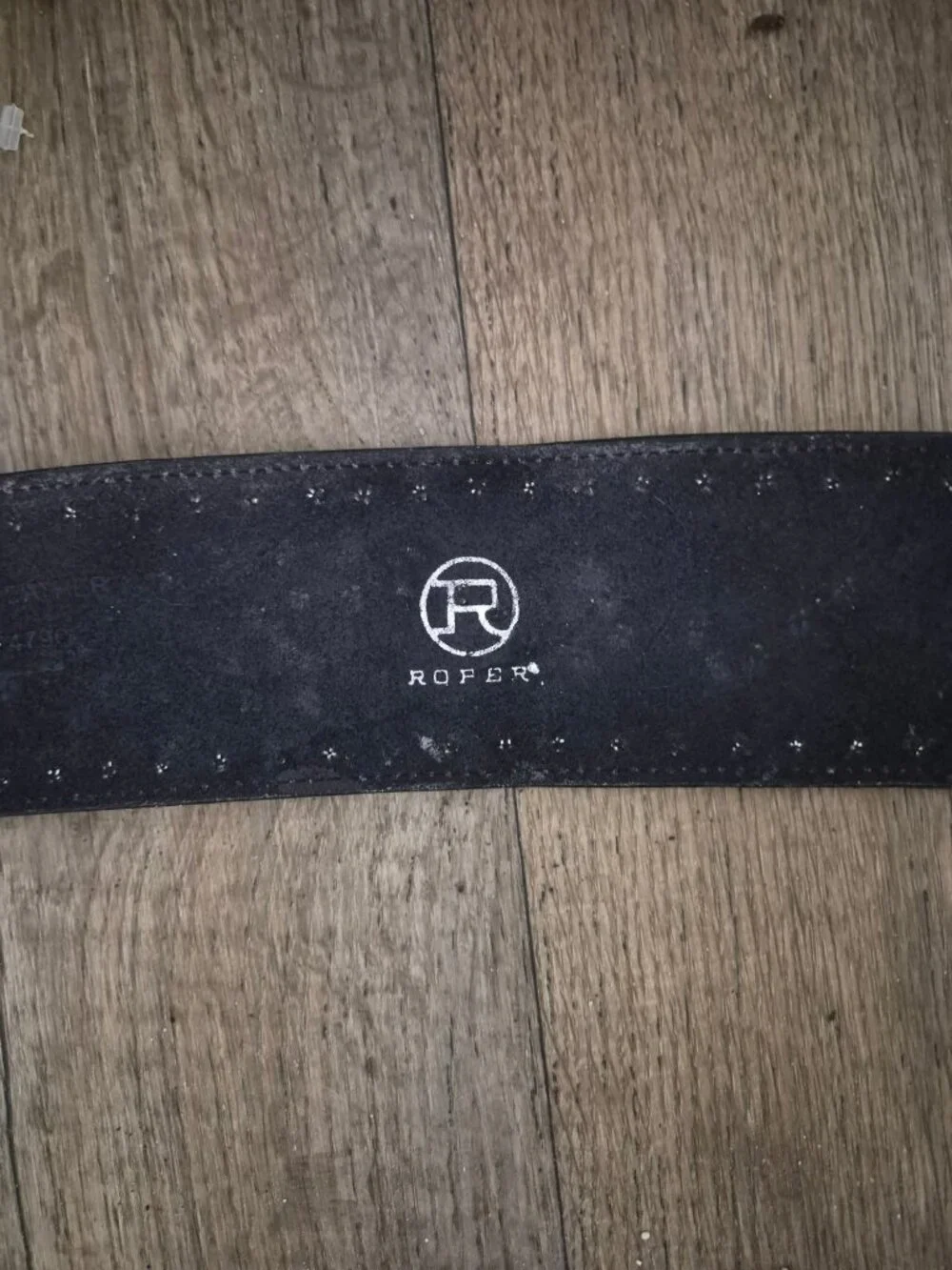 Roper Black Western Leather Hip Belt Ornate Silver Buckle Studded Floral Design